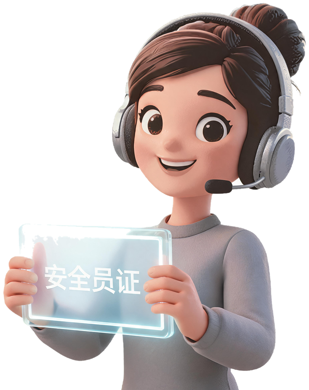 安考站IP形象小安展示安全员证